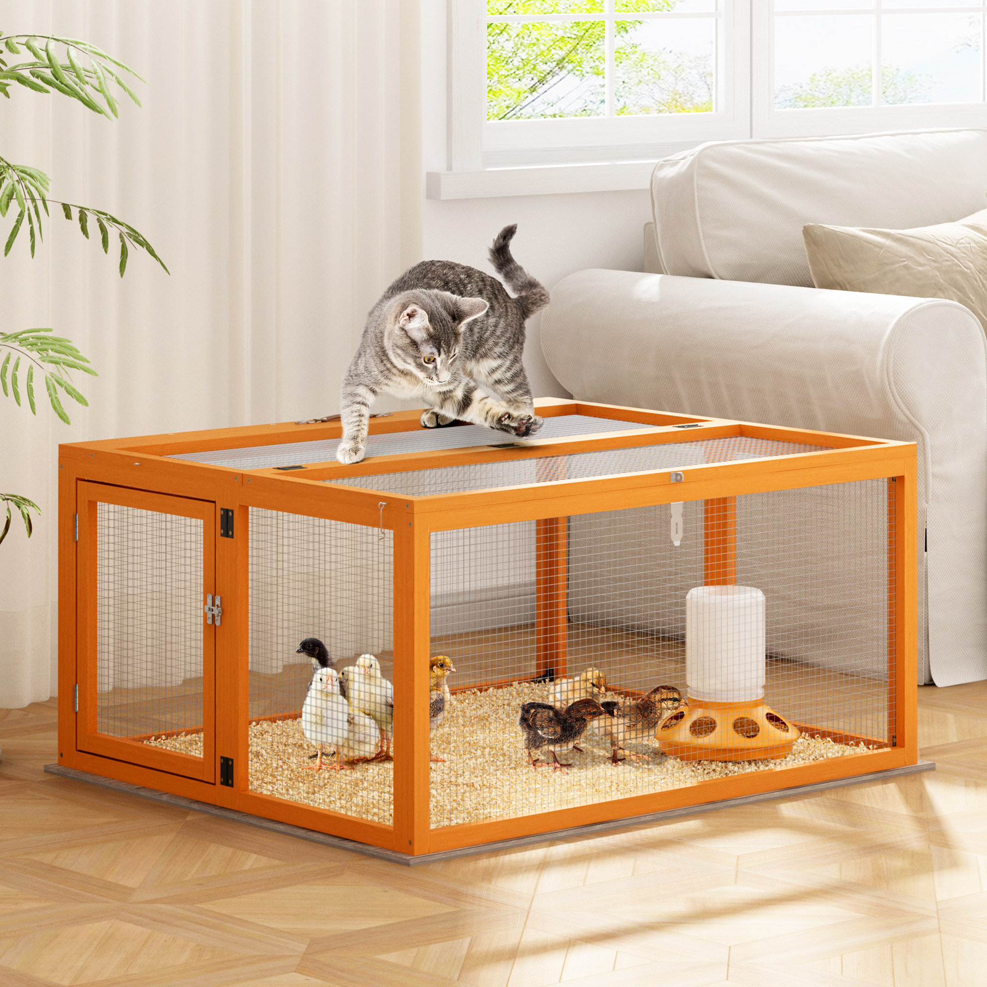 Tucker Murphy Pet™ Coaxum Portable Chicken Coop Run, Sun Panel